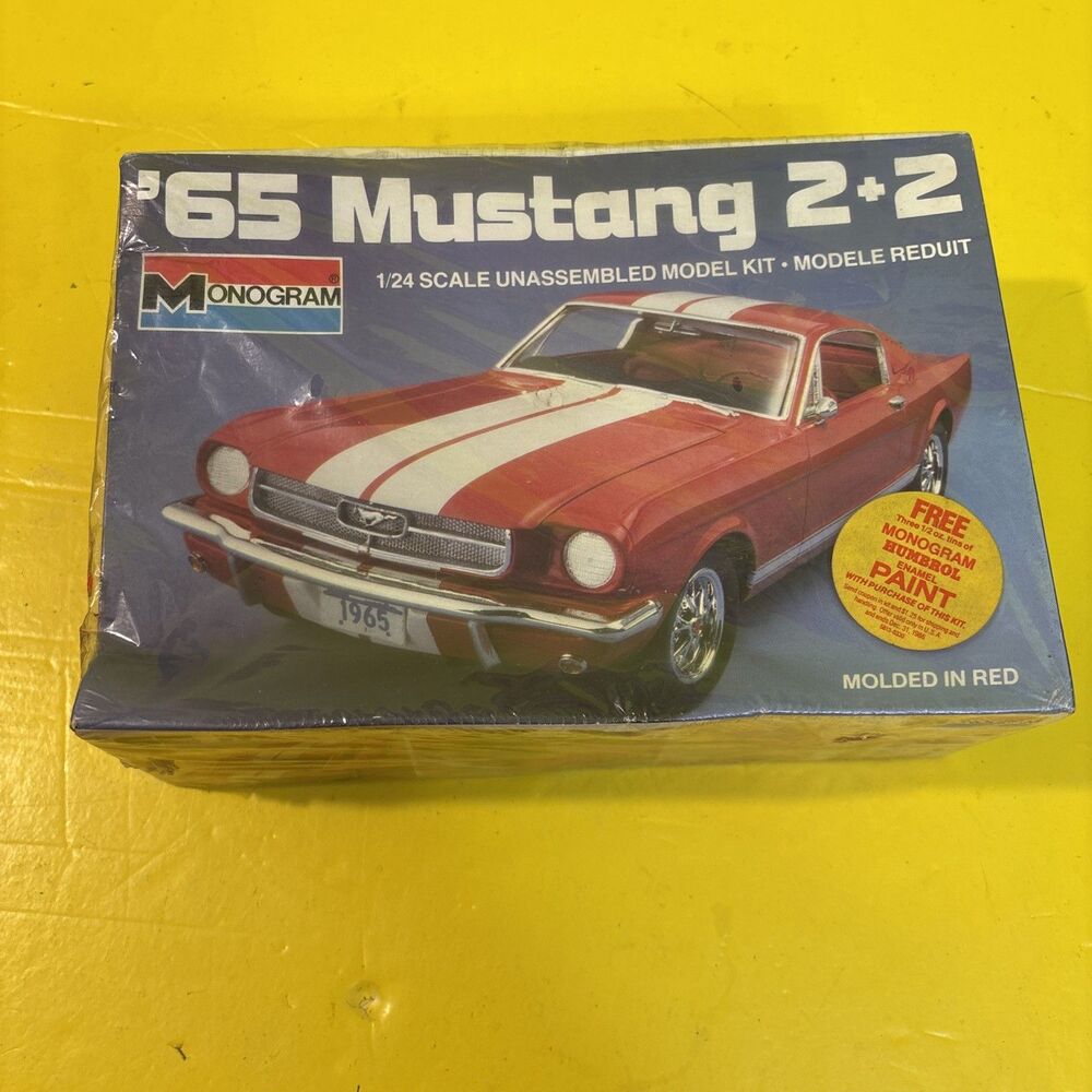 Monogram 65 Mustang 2 + 2 New Factory Sealed Model Kit 1/24 Scale